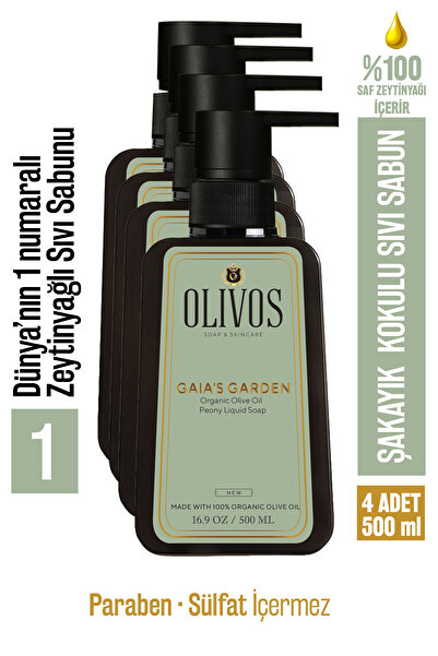 Olivos %100 Doğal Zeytinyağlı Şakayık Kokulu Sıvı El Sabun Yoğun Nemlendirici...