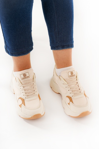 Babetty Casual Women's Sneaker Lace-Up Lightweight Thick High-Soled Walking Breathable Sports Shoes Orthopedic