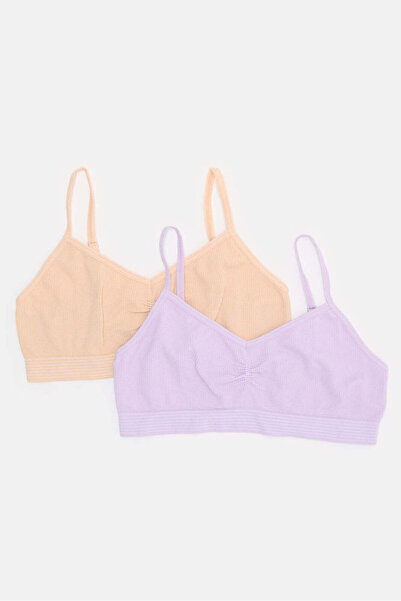 REDTAG Senior Girls Lilac And Orange Bra (Pack of 2)