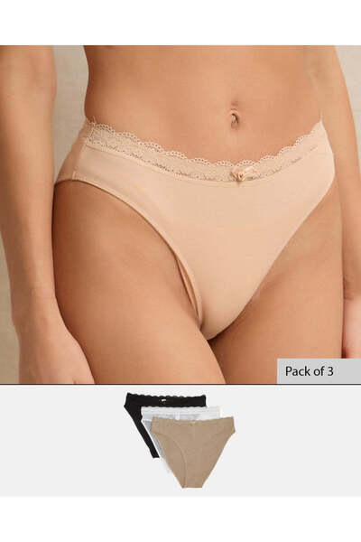 REDTAG Women Assorted High Leg Brief Set (3 Piece)