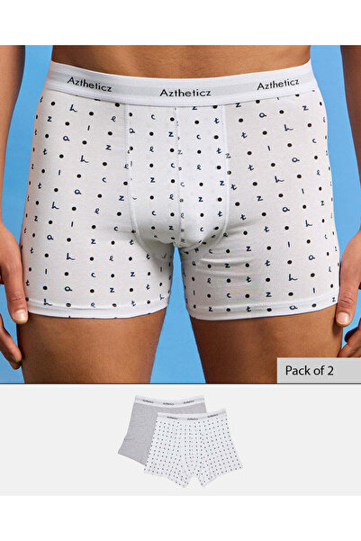 REDTAG Men White And Grey Hipster Set (Pack Of 2)