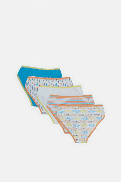 REDTAG Girls Assorted Printed Brief Set (Pack of 5)