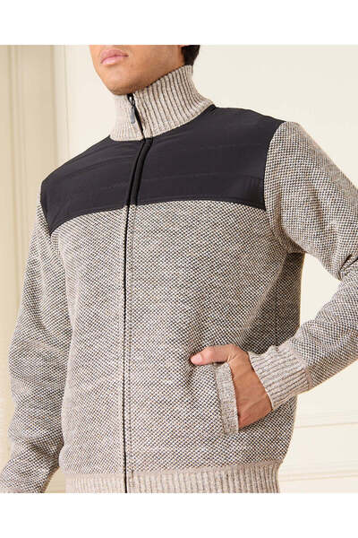 REDTAG Men Grey High Neck Knitwear