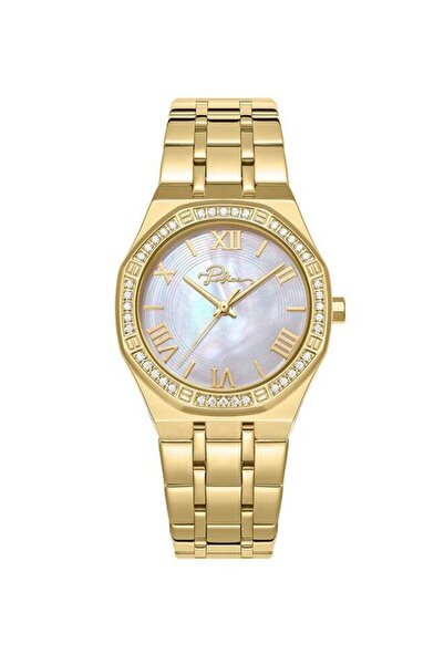 Police ساعة مونلايت النسائية المطلية بالذهب مقاس 32 مم مع ميناء من عرق اللؤلؤ