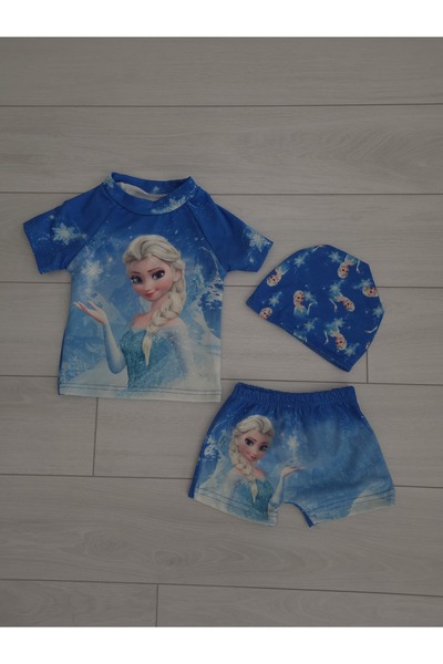 SENZA NOME STIL Girls' 3-Piece Swimsuit with Shorts and Underwire, High Quality Fabric