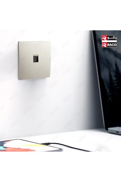 Raco منفذ جداري لشبكة Legrand RJ45 Cat6 UTP بمنفذ واحد - لون الشمبانيا