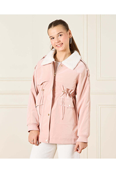 REDTAG سترة مبطنة بالفرو باللون الوردي للفتيات الكبيرات