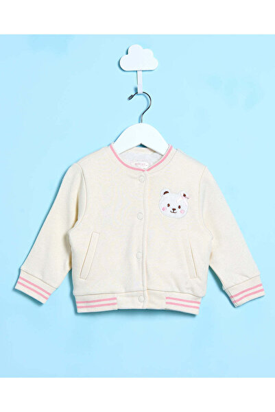 REDTAG سترة جامعية عاجية للبنات الرضع مع تطريز