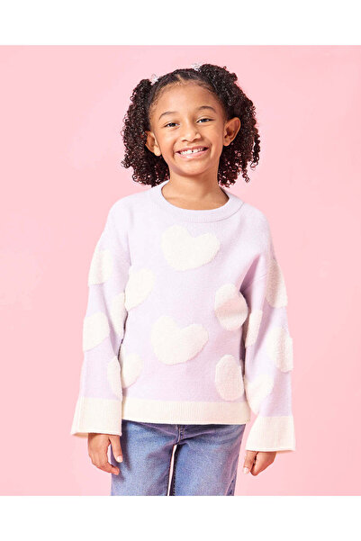 REDTAG بلوفر جاكار على شكل قلب أزرق للبنات