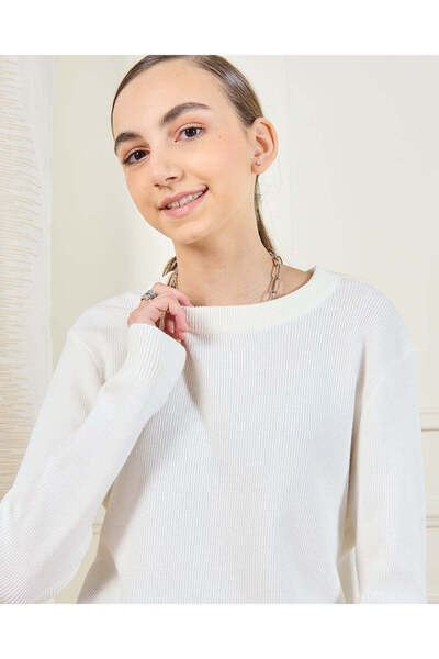 REDTAG Senior Girls White Basic Sweater