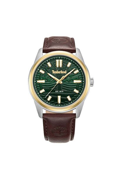 Timberland ساعة نورثبريدج متعددة الوظائف للرجال مقاس 45 مم - مينا خضراء وحزام...
