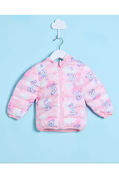 REDTAG Infant Girls Pink Printed Puff Jacket