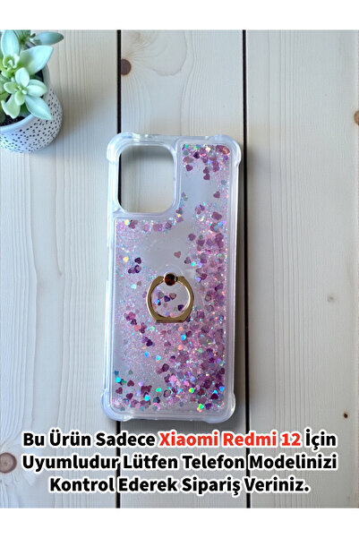 Merwish حافظة سيليكون لامعة متوافقة مع هاتف Xiaomi Redmi 12 مع حلقة وحامل، با...