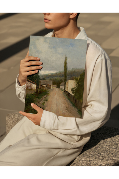 Sweetco Çerçevesiz Poster West Slovak Village | Kırsal Köy Manzarası Vintage Sanat Posteri