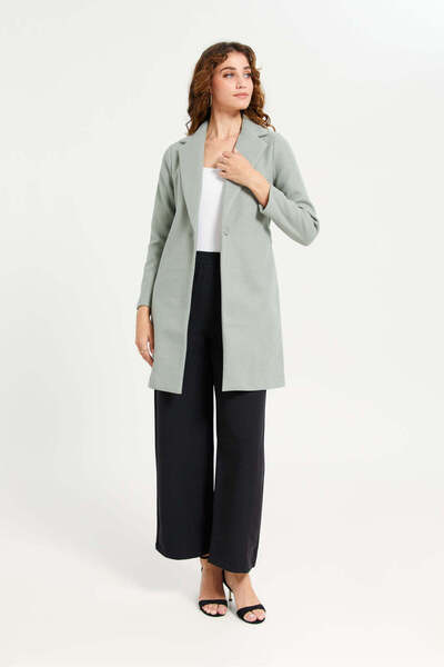 REDTAG Women Mint Long Line Tie Belted Coat