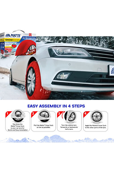 Matte ACTIVE anti-slip snow covers size S, textile, EN16662-1 approved, set of 2 pieces