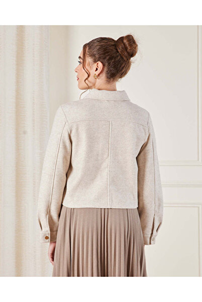 REDTAG Women Beige Melton Jacket
