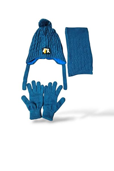 Kitti طقم قفازات وقبعة ATKI مكون من 3 قطع مع بطانة من الصوف للأعمار من 4 إلى 8 سنوات