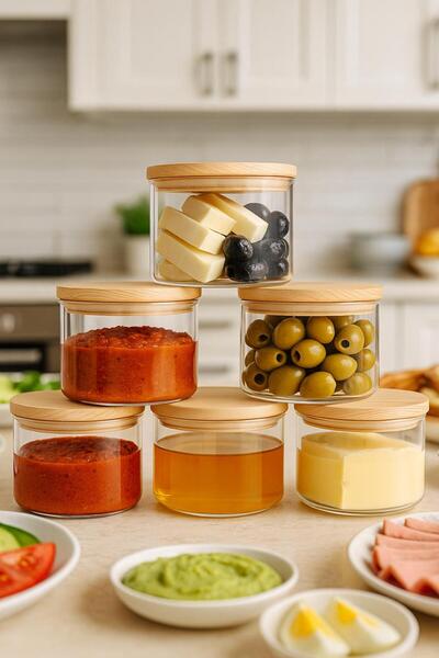 Noah Exclusive 400 Cc Plain Wooden Lid 6-Piece Breakfast Set 90 X 70