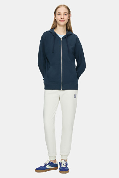 UCLA Γυναικείο φούτερ VIVIANA Navy Blue με κουκούλα με τύπωμα με φερμουάρ Standard Fit