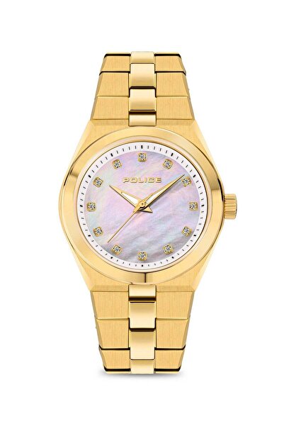 Police ساعة فوغ النسائية بمينا من عرق اللؤلؤ الأبيض وسوار من الفولاذ المقاوم ...