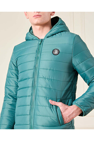 REDTAG Senior Boys Green Sherpa Lining Puffer Jacket