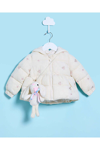 REDTAG جاكيت مطرز باللون العاجي للبنات الرضع مع حقيبة (قطعتين)