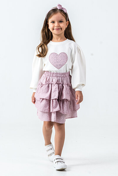 kinderos Stone Heart Embroidered Girl's 3-Piece Set - 26K 6341