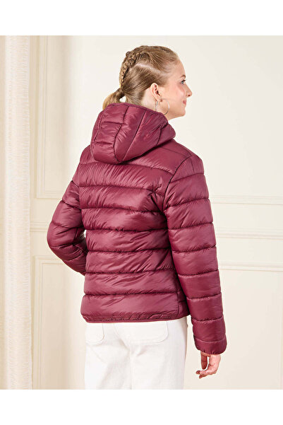 REDTAG Senior Girls Burgundy Padded Hooded Jacket