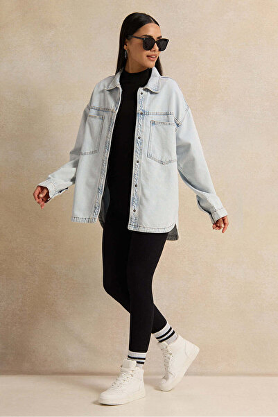 REDTAG Women Blue Oversize Denim Jacket