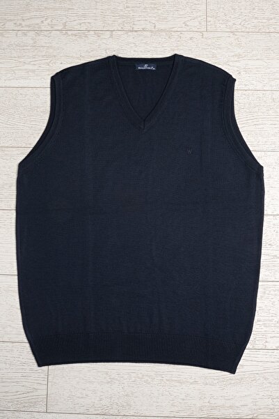 Woolen World V-Neck Oversize (Large Size) Wool Sleeveless Knitwear Sweater