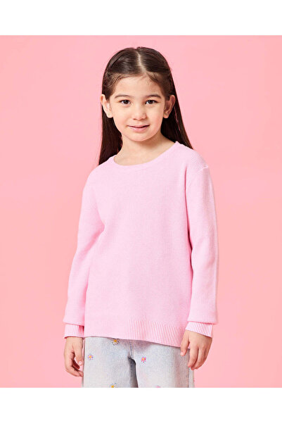 REDTAG Girls Pink Knitted Sweater
