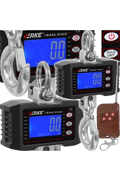 VERKE Electronic scale with remote control, capacity 10-1000 kg,