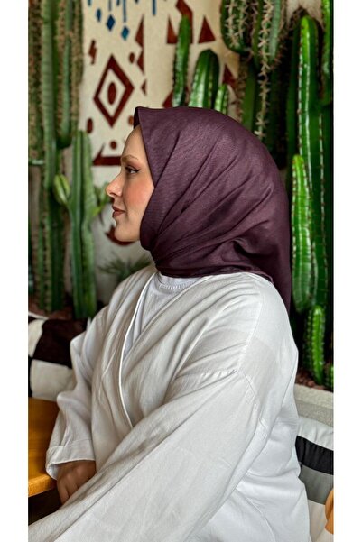 locella Soft Pamuk Eşarp Koyu Mor-14