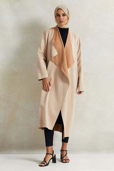 REDTAG جاكيت نسائي من جلد الغزال باللون البيج