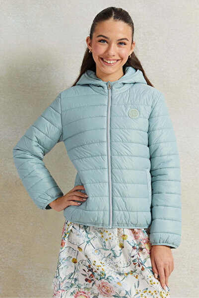REDTAG Senior Girls Mint Padded Hooded Jacket