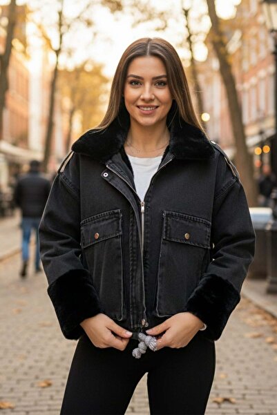 VeniLife Geacă de blugi cu interior de pluș