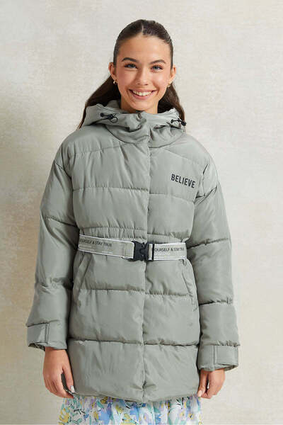 REDTAG Senior Girls Mint Long Line Hooded Jacket