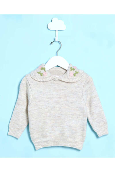 REDTAG بلوفر بياقة كريمي للبنات الرضع