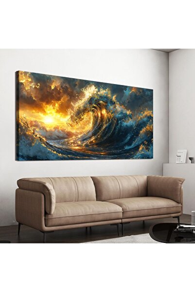 ALAYRA International لوحة فنية جدارية من قماش موجة الشمس (60×120 سم) - ديكور ...