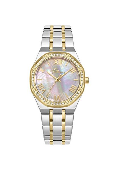 Police ساعة مونلايت النسائية المطلية بالذهب مقاس 32 مم مع ميناء من عرق اللؤلؤ...