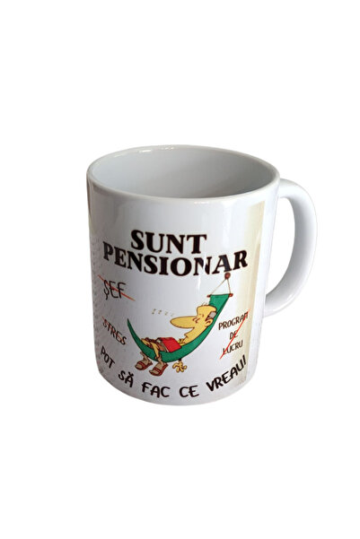 magazinu de gravura Cana ceramica personalizata- Cadou Pensionar