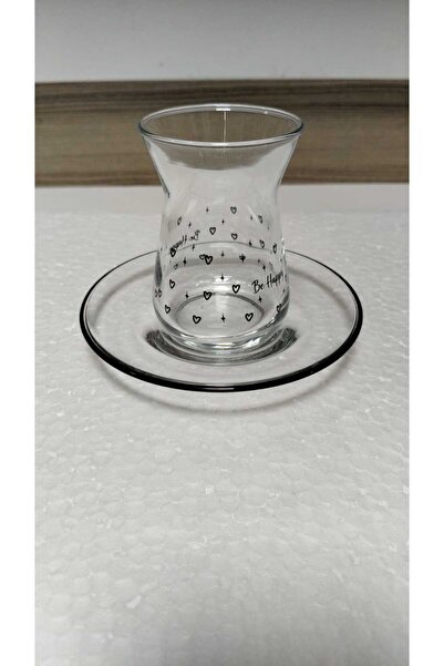 Mask Rak Le Cam Heart Decorated Plate 4-Person 8-Piece Tea Cup Set - 132 Cc