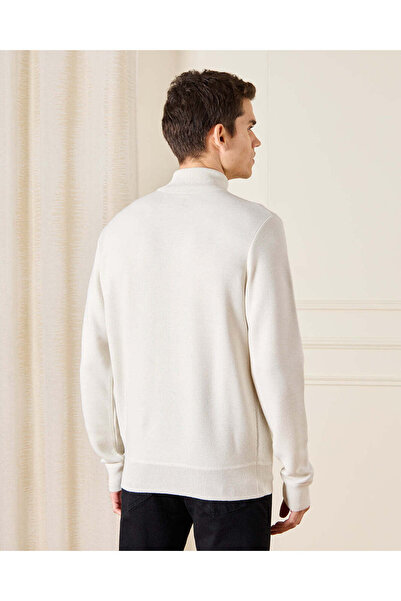 REDTAG Men Ivory High Neck Sweater