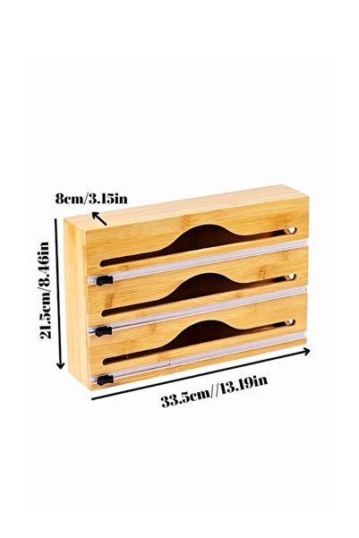 Penthouse Bamboo Organizer Cling Film and Foil Cutter Stretch and Foil Cutter