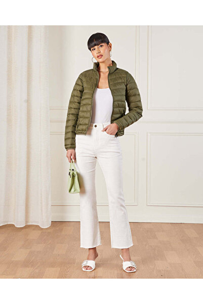 REDTAG Women Olive Quilted Jacket
