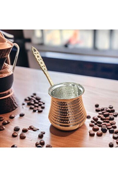 Bakır Center 7-Cup Maraş Hammered Copper Coffee Pot, Coffee Pot, Coffee Brewing Pot, Copper Milk Pot