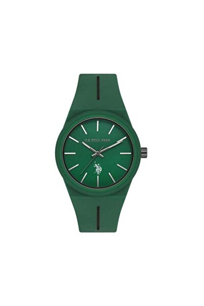 U.S. Polo Assn. Novelties 33mm Women's Watch with Green Dial & Rubber Strap