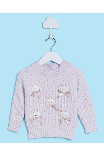 REDTAG بلوفر مزين باللون البنفسجي للبنات الرضع