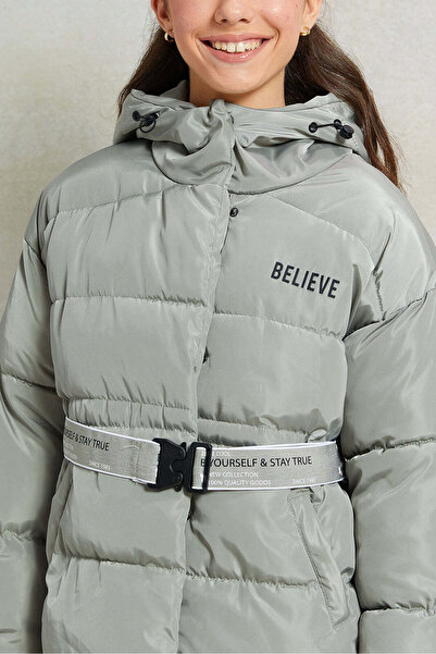 REDTAG Senior Girls Mint Long Line Hooded Jacket